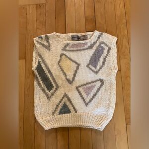 Vintage Geometric Sheridan Square Cap Sleeve Sweater